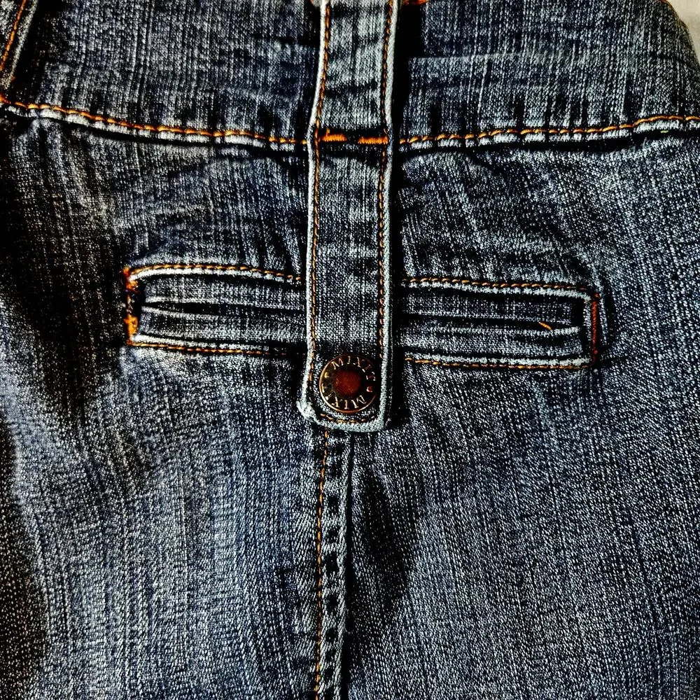 EUC VTG Mixit Cropped Stretch Mid-Rise Jeans Sz. 10 Reg x 21‎ Dark Wash Denim